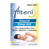 Alteril Sleep Aid Tablets with 60 count, 5 mg Melatonin, L-Tryptophan & Valerian - Drug-Free, Non-Habit Forming