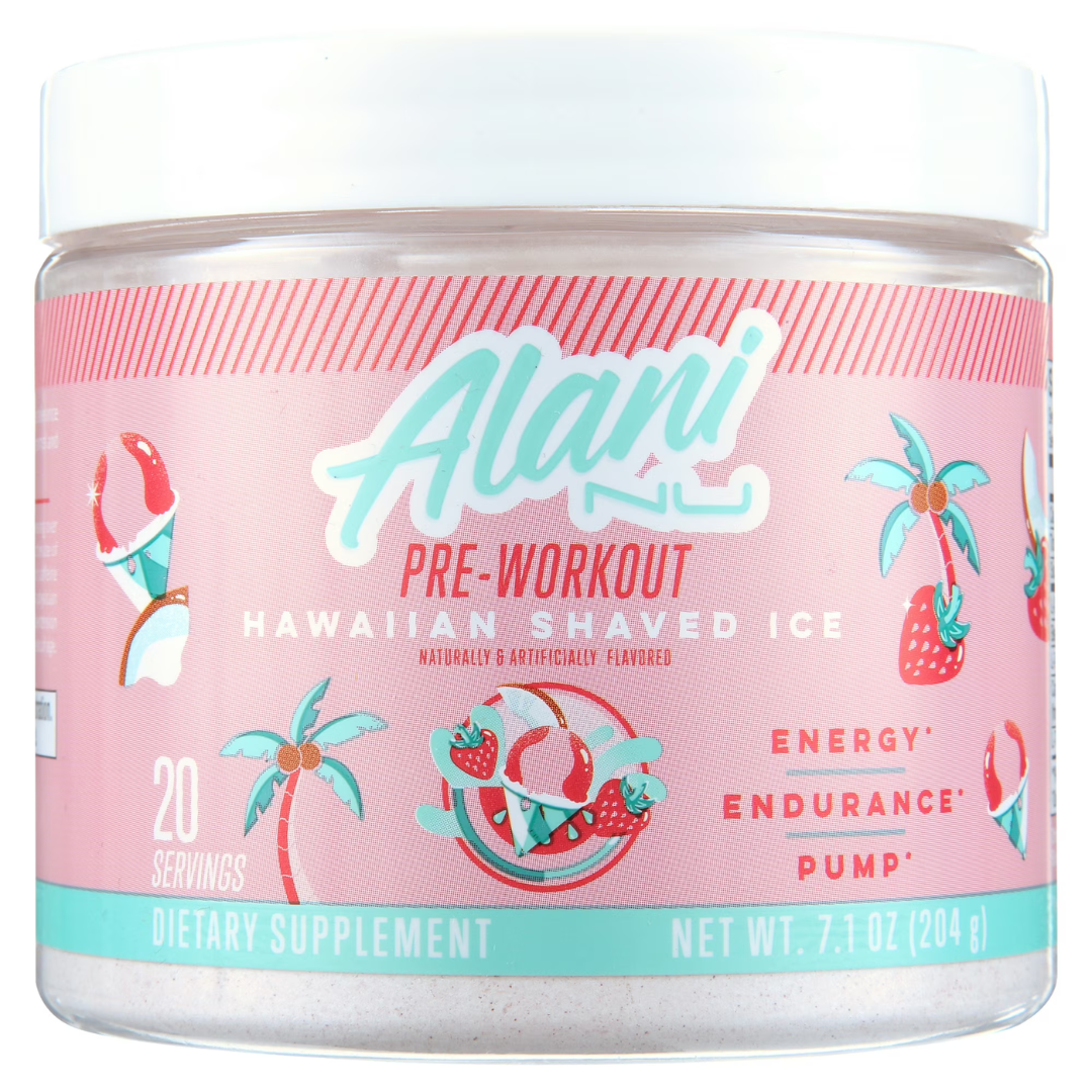 Alani Nu Pre Workout Powder Hawaiian Ice 20 Servings, 200mg Caffeine