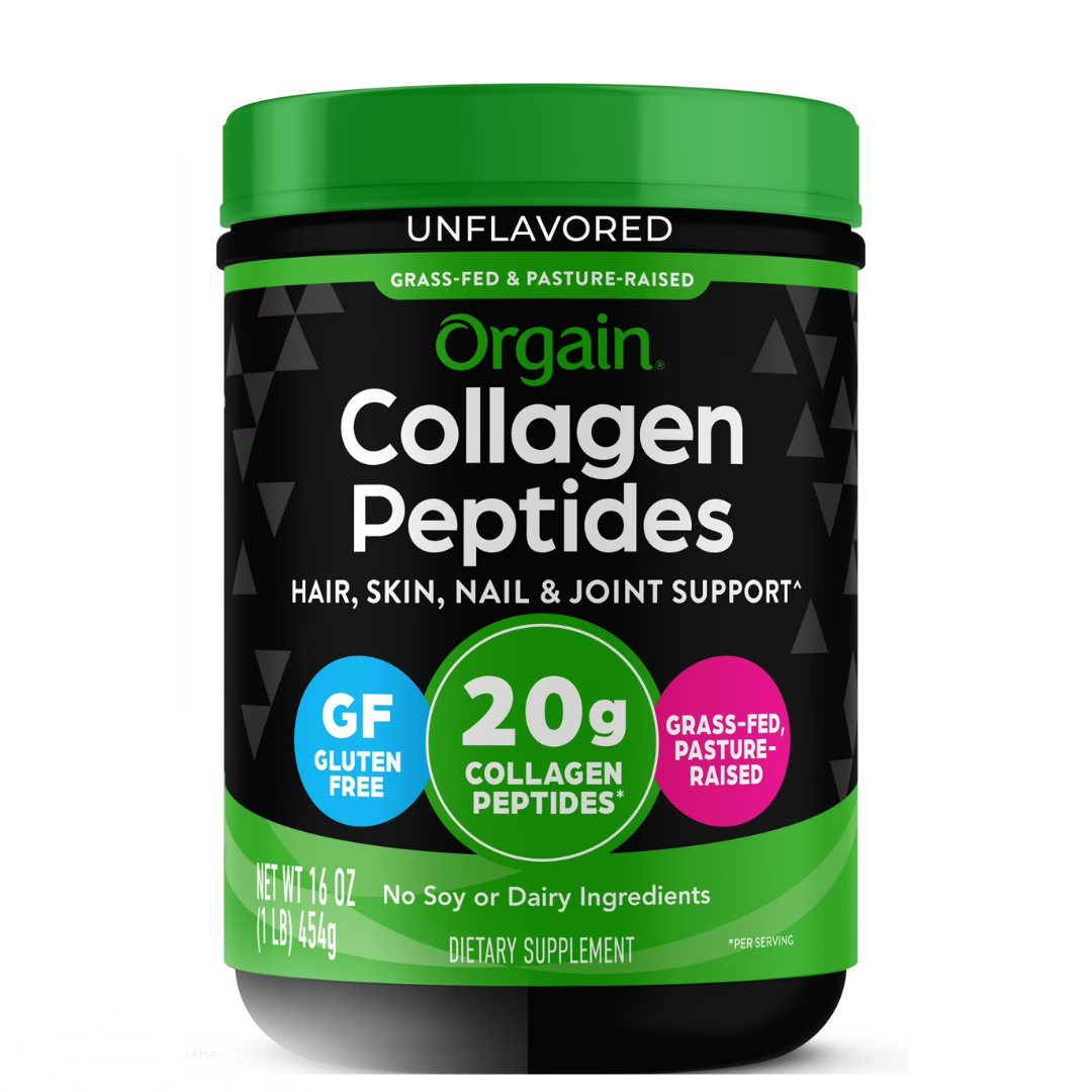 Orgain Hydrolyzed Grass Fed 20g Collagen Peptides Powder, Unflavored, 1lb