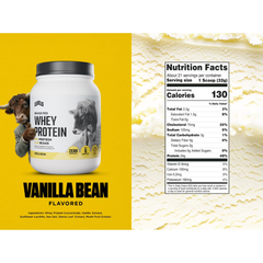 Levels Grass Fed Whey Protein Powder, No Artificials, 24G of Protein, Vanilla Bean, 1.48LB