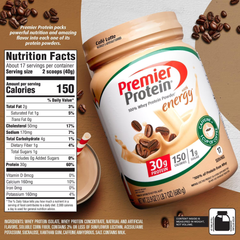 Premier Protein 100% Whey Protein Powder, Café Latte, 30g Protein
