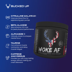 Bucked Up Woke Af Pre-Workout Powder, Increase Energy, Rocket Pop