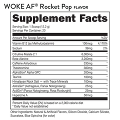 Bucked Up Woke Af Pre-Workout Powder, Increase Energy, Rocket Pop