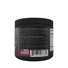 Bucked Up Woke AF Pre-Workout Powder container showcasing game-changing formula and prime ingredients.