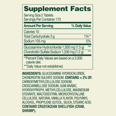 Spring Valley Triple Strength Glucosamine Chondroitin Tablets Dietary Supplement Value Size, 340 Count