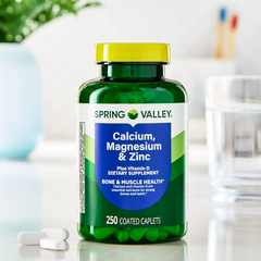 Spring Valley Calcium, Magnesium & Zinc Plus Vitamin D3 Coated Caplets, 250 Count