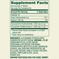Spring Valley Triple Strength Glucosamine Chondroitin Joint Health Dietary Supplement Tablets, 160 Count