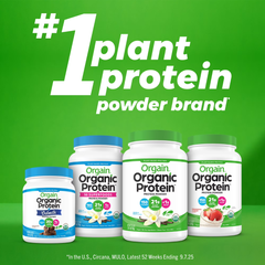 Orgain Organic Vegan 21g Protein + 50 Superfoods Powder, Plant Based Shake Drink, Vanilla Bean 1.12lb