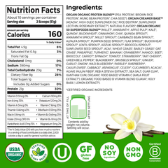 Orgain Organic Vegan 21g Protein + 50 Superfoods Powder, Plant Based Shake Drink, Vanilla Bean 1.12lb