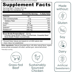 Ancient Nutrition Grass Fed, Cage Free, Bone Broth Protein Powder, 20g Protein, Hydrolyzed Collagen Peptides, Keto & Paleo Friendly, Supports Joint, Gut Health, Chocolate, 20 Servings