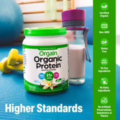 Orgain Organic Vegan 21g Protein Powder, Plant Based Shake Drink, Vanilla Bean 1.02lb