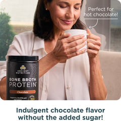 Ancient Nutrition Grass Fed, Cage Free, Bone Broth Protein Powder, 20g Protein, Hydrolyzed Collagen Peptides, Keto & Paleo Friendly, Supports Joint, Gut Health, Chocolate, 20 Servings